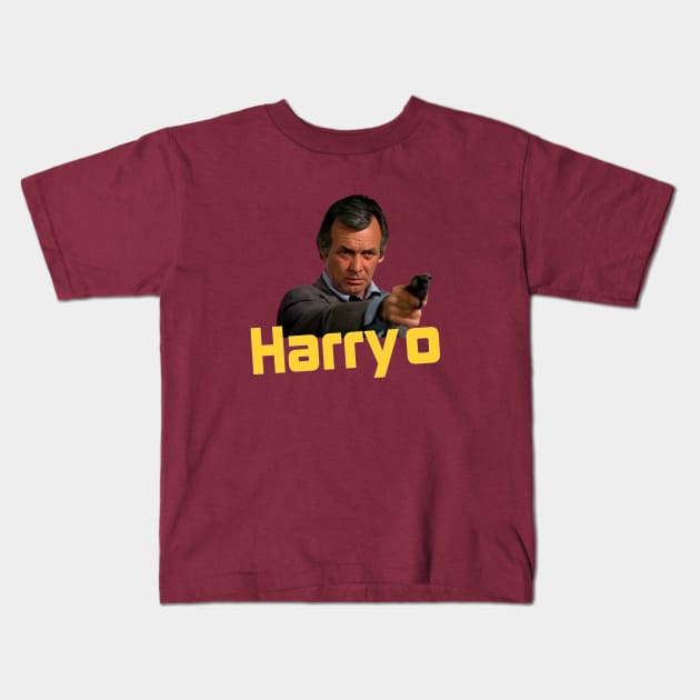 Harry O - David Janssen - 70s Cop Show Kids T-Shirt by wildzerouk